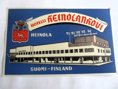Matkalaukkutarra Hotelli Heinolanhovi Heinola