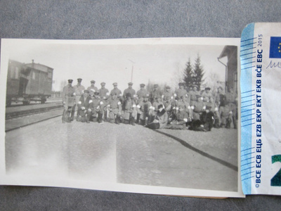 VANHA Valokuva Suojeluskunta Rautatie Asema Juna 1918