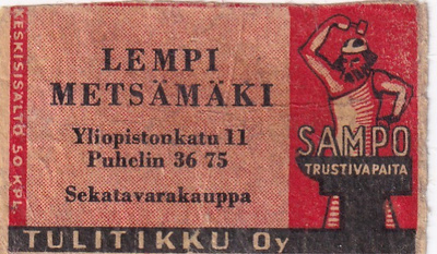 Lempi Metsämäki, Yliopistonkatu 11,   Sampo,      7/13