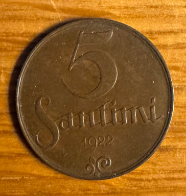 Latvia 5 Sentimi 1922