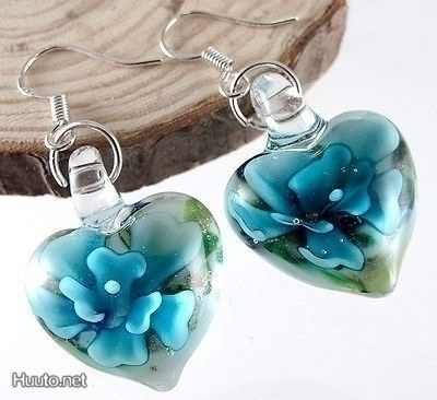 + 430 .. Murano Käsintehty Lampwork Taidelasi .. Korvakorut