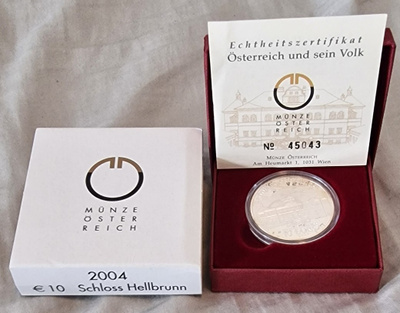 Itävalta 2004 10€ Schloss Hellbrunn Proof