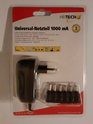 Yleisverkkolaite 1000 mA, 6 pistoketta