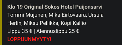 2 kpl Komediafestivaali-lippuja