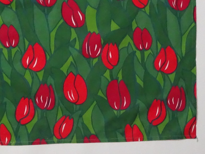 ISO retro joululiina / jouluverho Tulppaanit