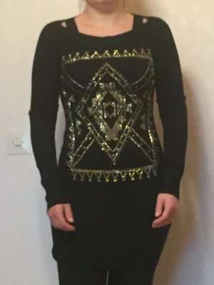 Luxestar musta / kultainen neule L/XL