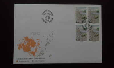 FDC Åland nelilö Yleismerkki 6,00mk 3.9.1993 LaPe 77