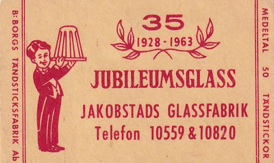 Jakobstads Glasfabrik 35 Jubileumglass  3/13