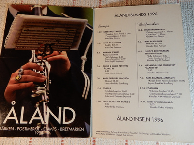 2 POSTIMERKKIKANSIOTA AIHEENA AHVENANMAA (1996,1991)
