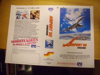 Vhs kansipaperi Fix -AIRPORT '80 ( Sis.postikulut )