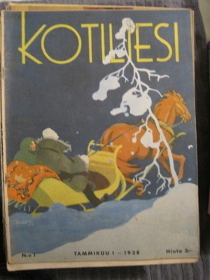 Kotiliesi : Tammikuu 1938, kansi Martta Wendelin
