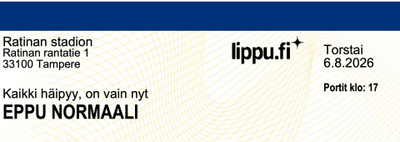 2 x Eppu Normaali 6.8.2026 Ratina