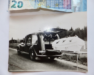 VANHA Valokuva KOMEA Ruumisauto 1930-l