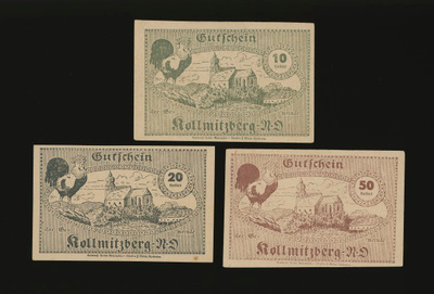 Itävalta 10, 20, 50 Heller, Kollmitzberg 1920