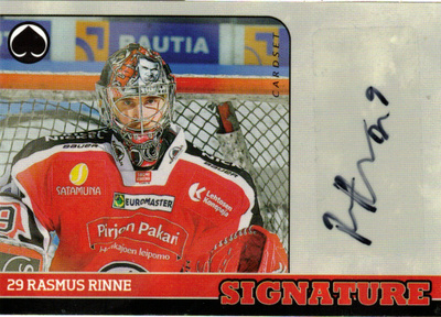 2014-15 Cardset RASMUS RINNE Ässät Signature nimmari