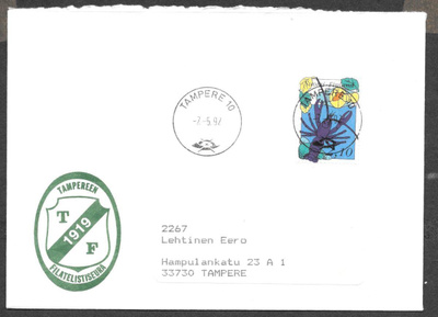 Postilähetys -  Kalastus (LAPE 1135) Tampere 7.5.1992