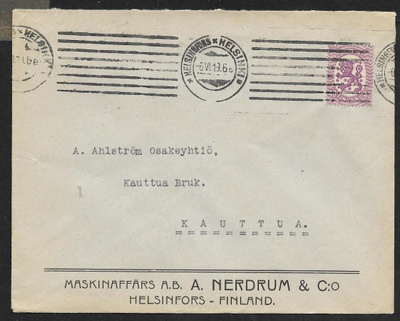 Postilähetys - Saarinen 0,40mk (LAPE 72A) Helsinki 6.6.1919