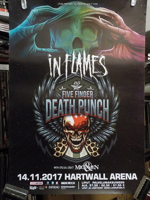 IN FLAMES & FIVE FINGER DEATH PUNCH HEL -17 KEIKKAJULISTE +
