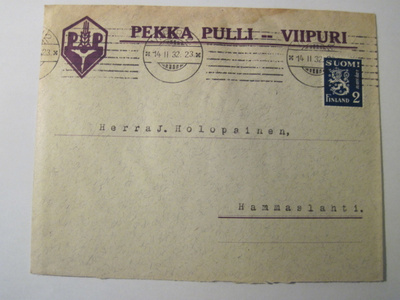 VANHA Firmakuori Pekka Pulli Viipuri 1932