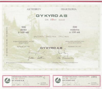 OKK 1987 Kyro Oy spec pörssi, Kyröskoski