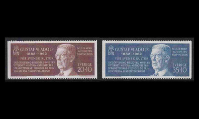 Ruotsi 498-9C ** Kuningas 80v (1962)