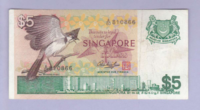 Singapore 5 Dollars v.1976 P-10