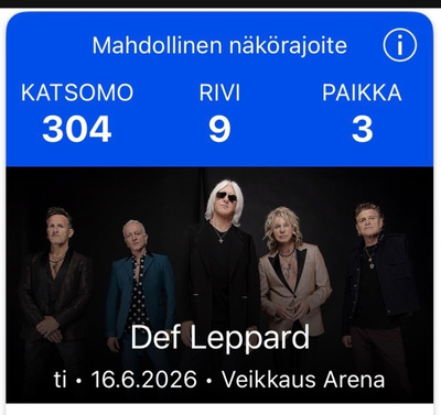 Def Leppard Helsinki 16.6.2026