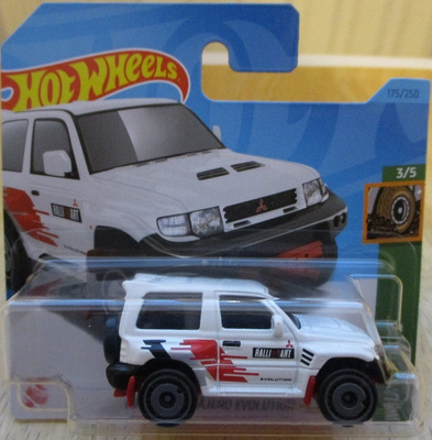 Mitsubishi Pajero Evolution Ralliart White Hot Wheels 1:64