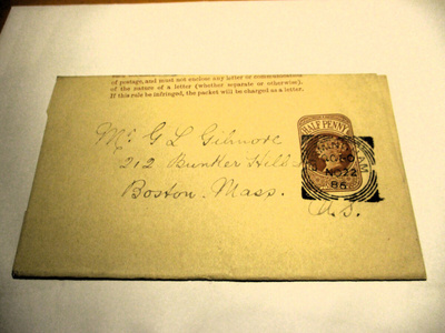 1886 Englanti lehtikääre Bostoniin tulol.