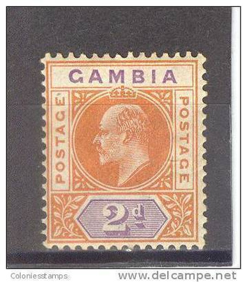 (SA0748) GAMBIA, 1906 (King Edward VII, 2 p., orange-purple)