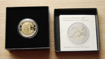 Suomi 2010 2 e Suomalainen raha 150v PROOF