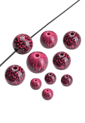 Tummanpinkkejä helmiä 9kpl, halkasija 18mm.
