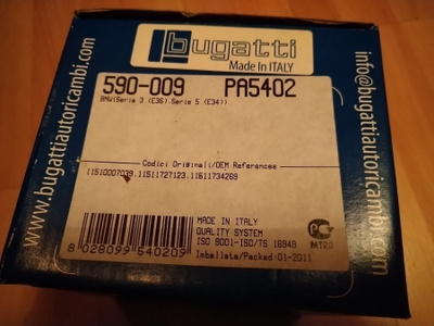BMW 3, 316 Vesipumppu Bugatti PA5402, 590-009
