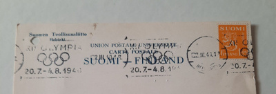 Olympialeima 20.7.-4.8.1940+sensuurileima,Helsinki 2/5.1940