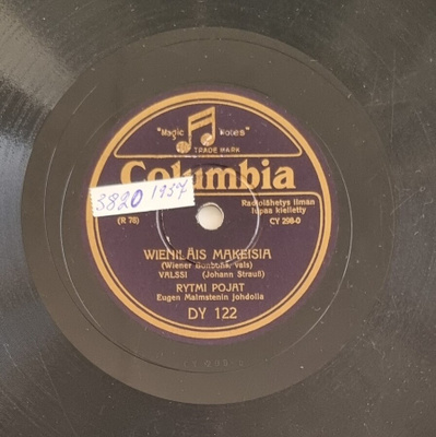 Savikiekko 1937 - Rytmi Pojat - Columbia DY 122
