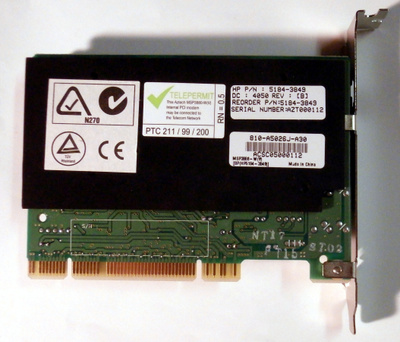 Aztech MSP3880-W  modeemi PCI paikkaan
