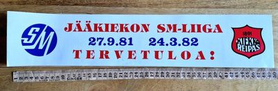 Kiekko Reipas Lahti  sm-liiga vintage tarra vuodelta 1981