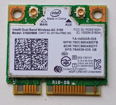 Intel 3160HMW  mPCIe Wireless-AC 3160  + Bluetooth 4.0