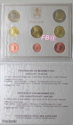 2009 VATIKAANI 1c- 2euro BU KANSIOSSA