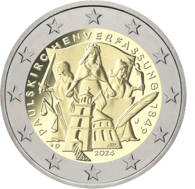 Saksa 2024 2 euro Paulskirche A-J unc