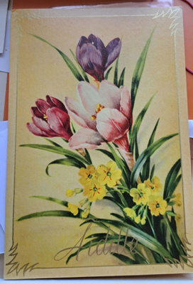 kukkia äidille, taittokortti, kulkenut 1954