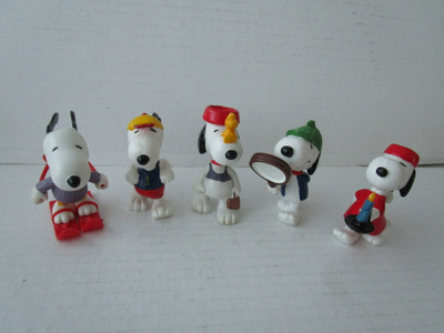 Vintage Snoopy figuurit, 5 kpl