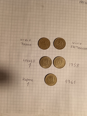 10 mk kolikot eri variantit