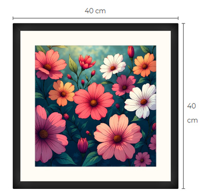 Uusi kukka taulu koko 40 cm x 40 cm kehyksineen