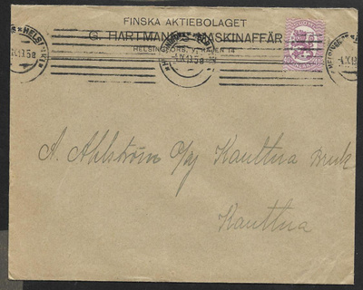 Postilä. - Saarinen 0,40mk (LAPE 72A) Helsinki 4.9.1919