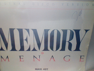 MENAGE :: MEMORY :: MEGA DISCO HIT ..  MAXI VINYYLI 12" 1983