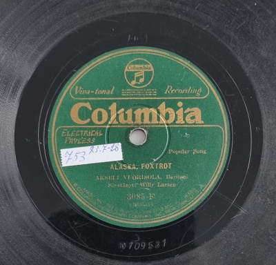 Savikiekko 1928 - Akseli Vuorisola - Columbia 3085-F
