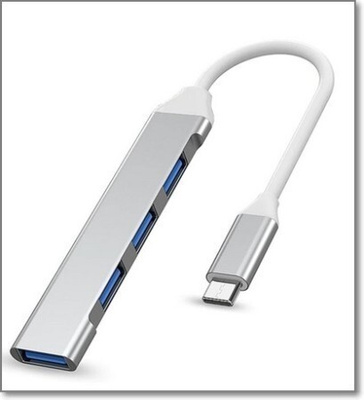 4-porttinen USB C-tyyppi - USB A -keskitin / hubi