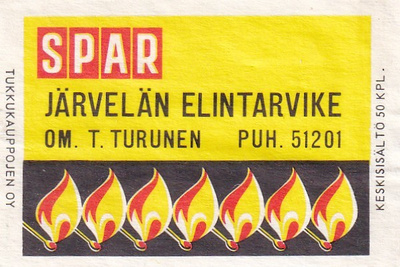 Järvelä. Järvelän Elintarvike, om. T. Turunen , SPAR  4/9