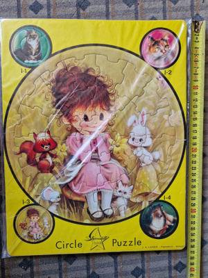 Vintage palapeli pikkutytön lemmikkieläimet